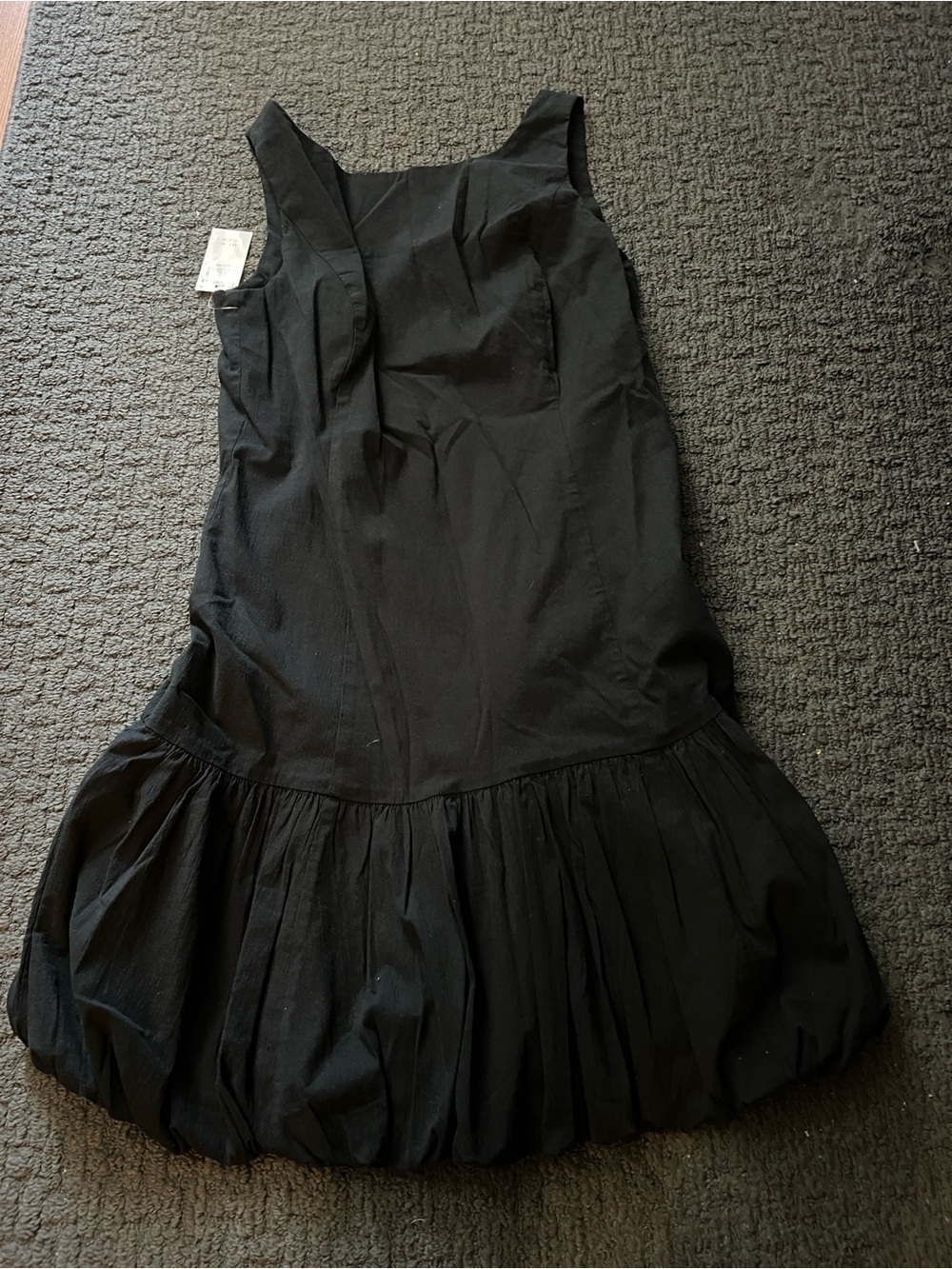 Abercrombie & Fitch Black Sleeveless Ruffle-Hem Mini Dress